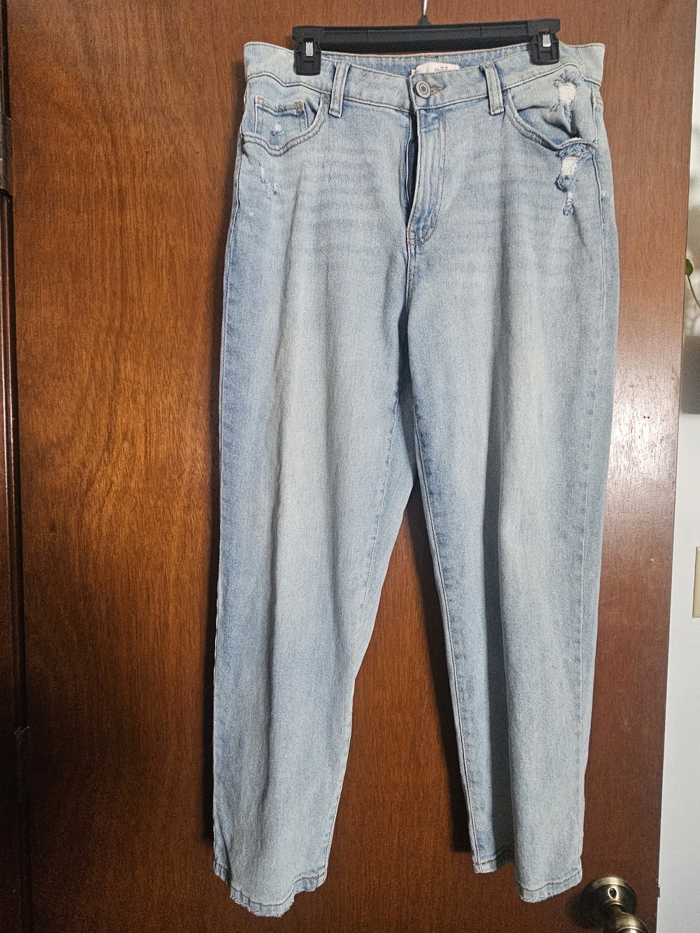 SO Light Blue Straight-Leg Jeans with Subtle Distress